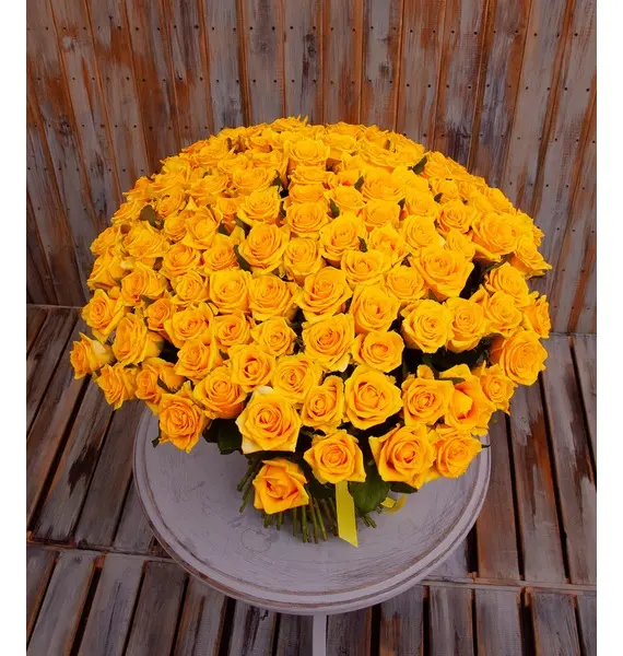 Фото Монобукет жёлтых роз (15,25,35,51,75 или 101)