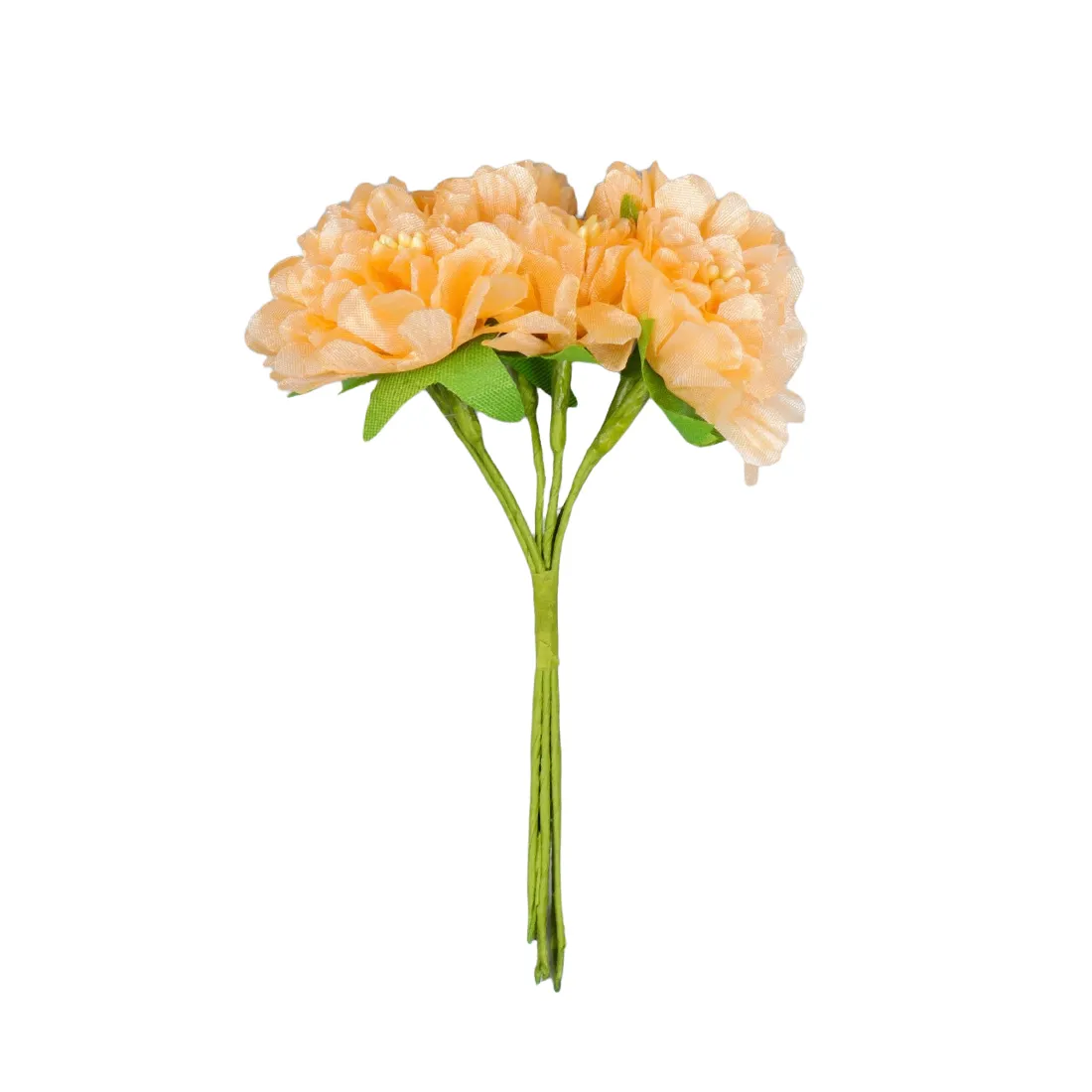Фото Цветы для декорирования Пион садовый оранж 1 букет=6 цветов 10 см