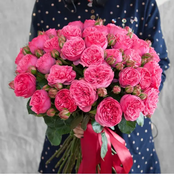 Фото Букет из пионовидных роз "Pink Piano" (15, 25 или 51)