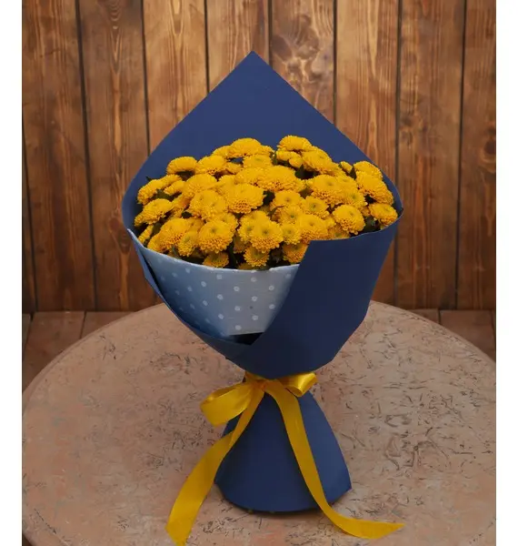 Фото Монобукет жёлтых хризантем (15,25,35,51,75 или 101)