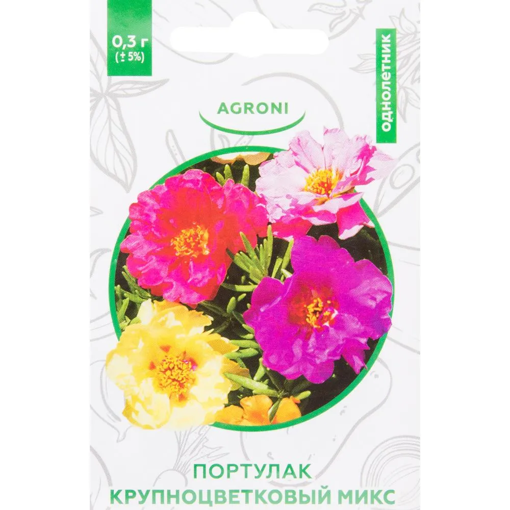Фото Семена цветов Портулак крупноцветковый микс смесь окрасок Agroni