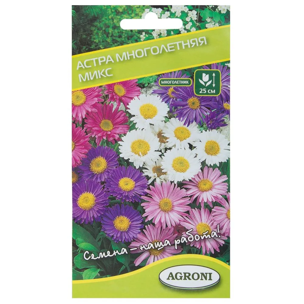 Фото Семена цветов Астра многолетняя микс смесь окрасок Agroni