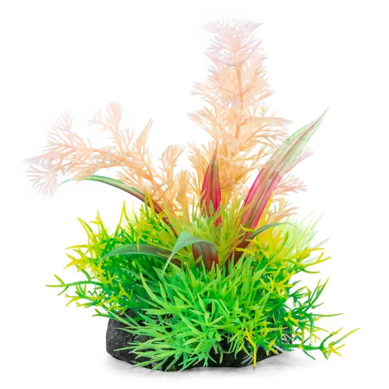 Фото Искусственное растение для аквариума Laguna Композиция розовая с бордовым, 12 см
