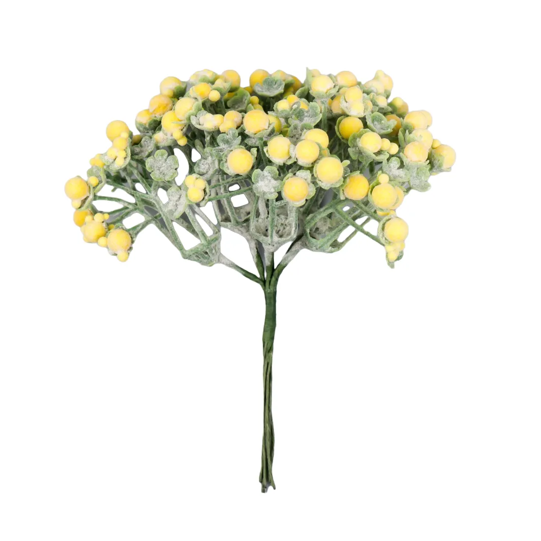 Фото Декор для творчества Соцветие с жёлтыми шариками d=06 см 1 букет=6 цветов 11 см
