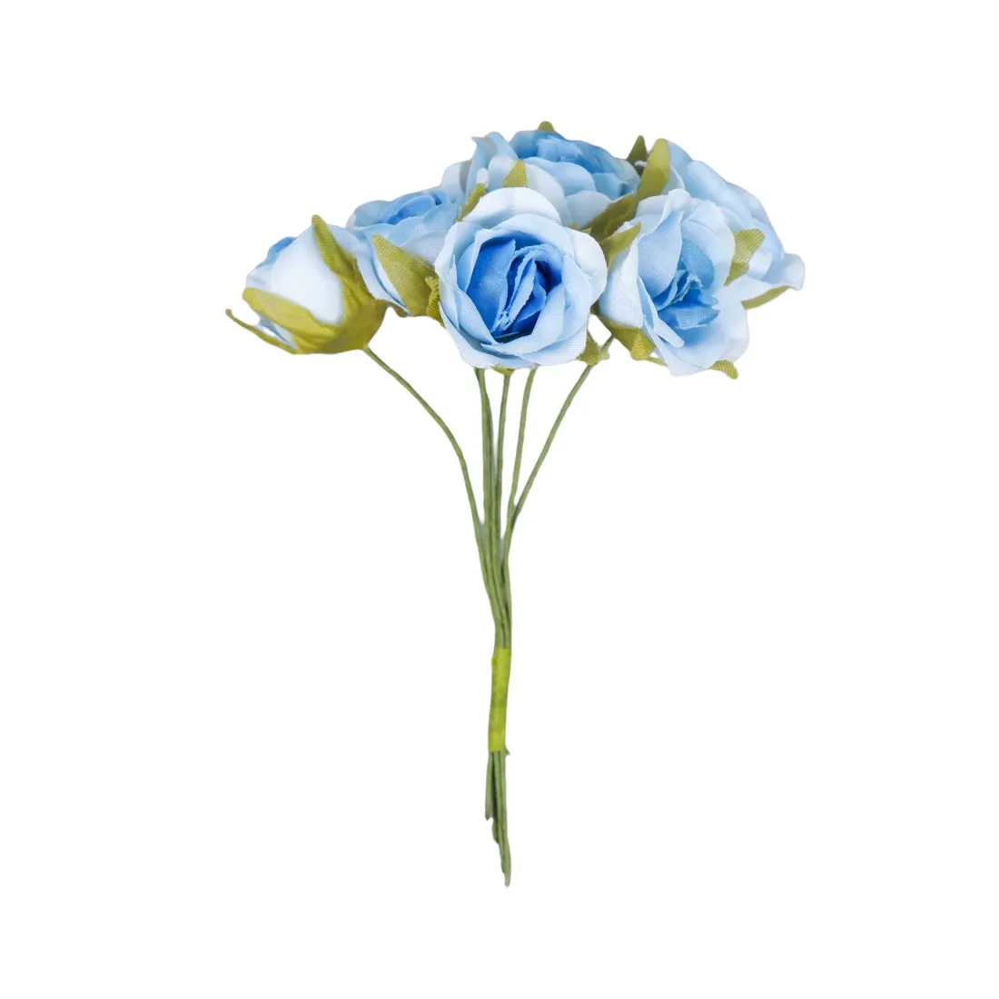 Фото Цветы для декорирования Роза Амадеус голубой 2 оттенка 1 букет=6 цветов 10 см